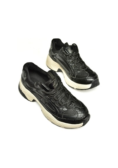 Fox Shoes U312414209 Siyah Kalın Tabanlı Spor Ayakkabı Sneakers Siyah-suni Deri Çok Renkli Fox Shoes U312414209 Siyah Kalın Tabanlı Spor Ayakkabı Sneakers Siyah-suni Deri Çok Renkli