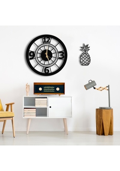 50X50 Dekoratif Duvar Saati + Tablo 35 Cm Hediye (492537534)