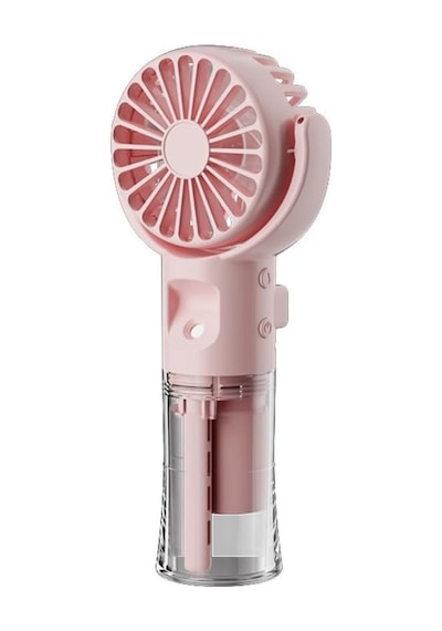 Taşınabililir Su Hazneli Mini Usb Şarjlı 3 Kademeli Askılı El Vantilatör Fan Soğutucu F4 Pembe