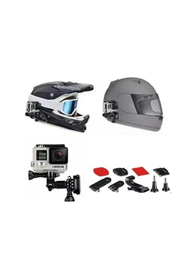 Oem Marka Gp11 Aksiyon Kameraları İçin Kask Bağlantı Aparatı Seti K2 Siyah