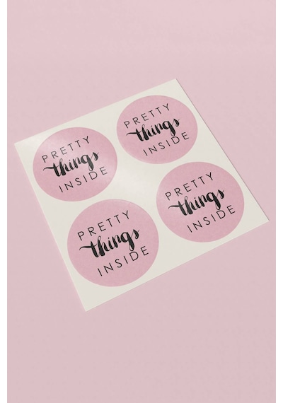 Pretty Things Inside Hediye Kargo Paketleme Sticker 3x3cm St2111 Çok Renkli