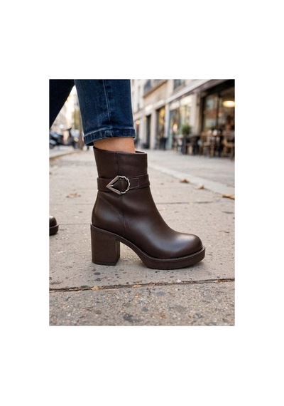 37brandshoes Kahvrengi Tokalı Deri Bot Kahverengi Kahverengi