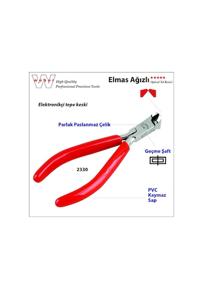 Weber 2330 Elektronikçi Elmas Ağızlı Tepe Keski Pvc Sap - 130  MM