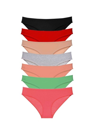 Royaleks 7 adet Süper Eko Set Likralı Kadın Slip Külot Set 4 RYL-EKO7012 Çok Renkli