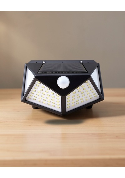 Sensörlü Güneş Enerjili Duvar Lambası, 100 Led, Ip65, 20w Çok Renkli