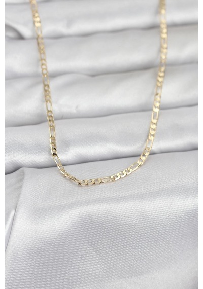 Ceylan Adam Cm 14k Gold Renk İnce Kuşgözü Zincir Model 60 Cm Kadın Kolye Çok Renkli
