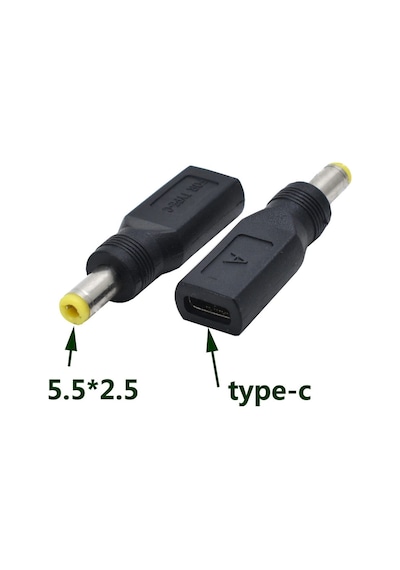 Wozlo Type-C to 5.5 x 2.5 MM Laptop Şarj Güç Adaptörü