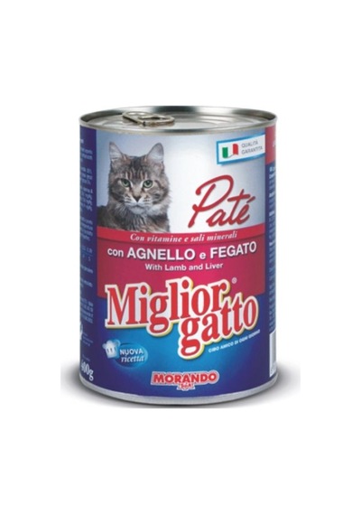 Miglior Gatto Kuzu Etli ve Ciğerli Konserve Yetişkin Kedi Maması 400 G