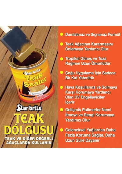 Starbrite - Tik Koruyucu Sealer - Natural Light 946 Ml : Tik Ağacınız İçin Bakımı Unutturan, Tropik Güneşe Ve Tuza Karşı Ultimate Sealer