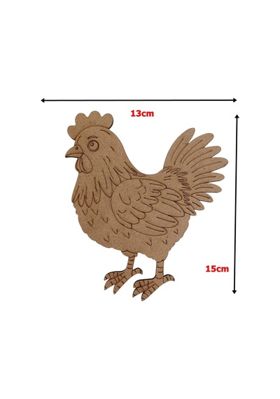 Boyanabilir Ahşap Tavuk Figürü 15x13 Cm 10 Adet