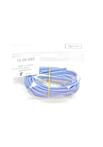 4mm 5metre Yanmaz Silikon Kablo Mavi Renk 1 Adet