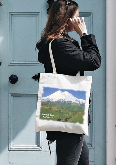 Anahtarlık Sepeti Bez Çanta Elbruz Dağı