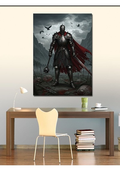 Kanvas Tablo Kılıçlı Kara Şövalye 50cmx70cm
