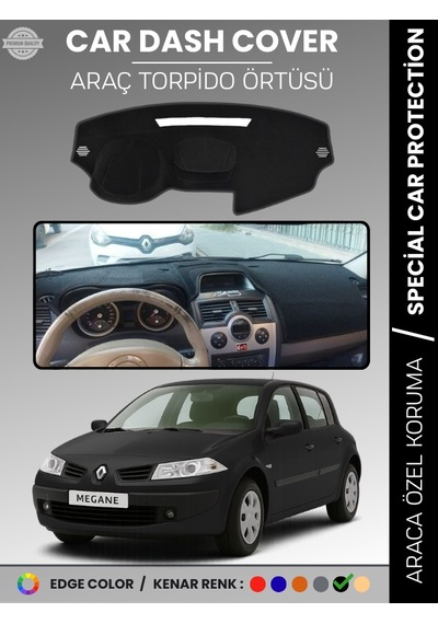 Renault Megane 2 Navigasyonsuz 2003-2009 Torpido Örtüsü Ön Göğüs Halı Torpido Koruma Araca Özel - 683 Stiloto