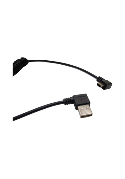 5 Pin Mini Usb L Tipi Spiral Kablo 90 Derece Mini Usb Spiral Kablo 1 M 1,5m