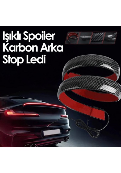 Işıklı Karbon Spoiler 130 Cm Ledli Sinyalli Animasyonlu