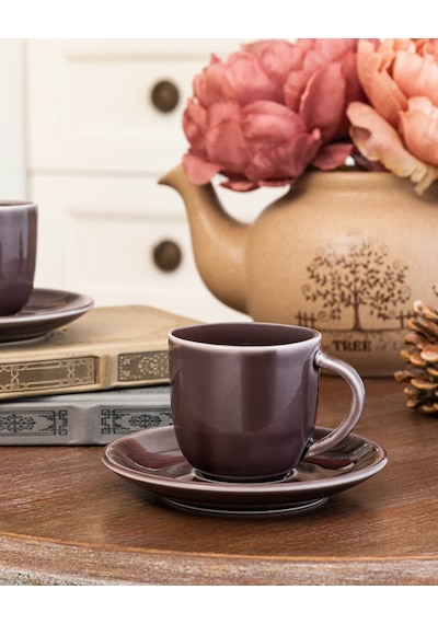 Madame Coco Morane 2-li Kahve Fincan Seti 1kfınc030790ml-mürdüm