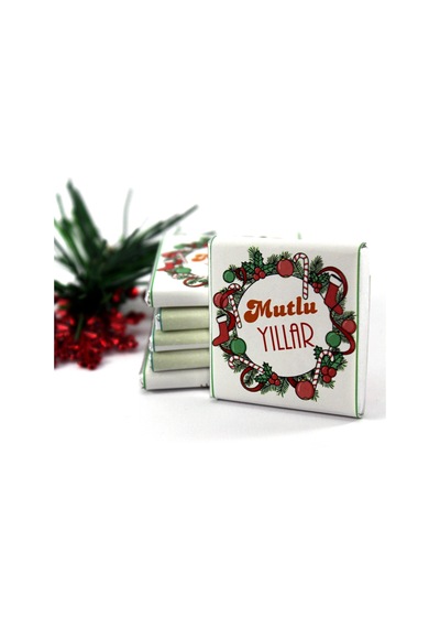Dark Brown Yılbaşı Hediyelik Madlen Çikolatası Yeni Yıl Mesajlı 48 Adet