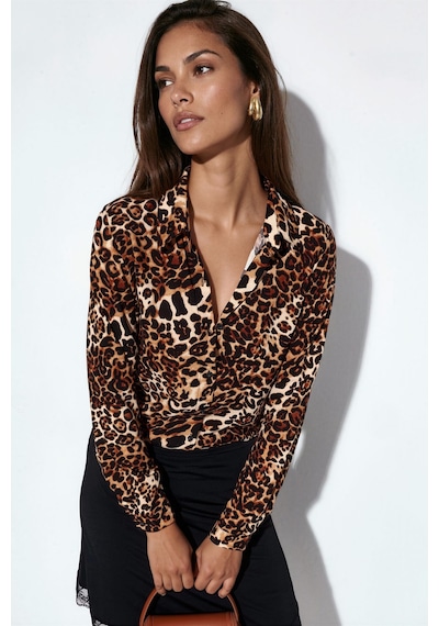 Hiccup Bdart Desenli Uzun Kollu Gömlek Ceviz Kahve