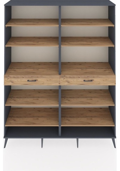Hyperion Gardrop 10 Raflı 2 Çekmeceli 176x44x221 Antrasit-çam Beyaz Hyperion Gardrop 10 Raflı 2 Çekmeceli 176x44x221 Antrasit-çam Beyaz