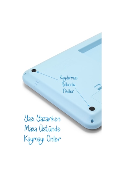 Lcd Ekran Yazı Tahtalı Hesap Makinesi 12 Haneli Tabletli Hesap Makinesi Pastel Mavi