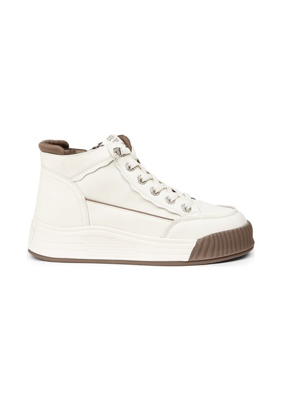 Deery Kadın Hakiki Deri Beyaz High Top Sneaker Ayakkabı - 25334zbyzc01 Beyaz