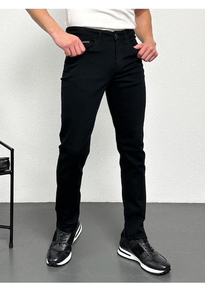 HLT Jeans Siyah Şeritli Erkek Model Regular Fit Rahat Kesim Esnek Likralı Denim Jeans Kot Pantolon 001 HLT Jeans Siyah Şeritli Erkek Model Regular Fit Rahat Kesim Esnek Likralı Denim Jeans Kot Pantolon 001