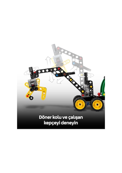 LEGO®  Technic™ John Deere 1470H Tekerlekli Orman Makinesi 42218 – 7 yaş ve üzeri çocuklar için Yaratıcı Oyuncak Yapım Seti (117 P)