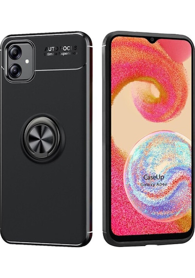 Samsung Galaxy Uyumlu A04E Focus SerisiStandlıSilikon Kılıf-Siyah AL3363