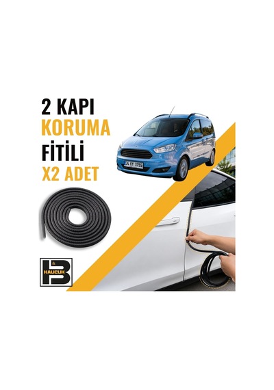 Ford Courier 2014-2023 Kapı Koruma Fitili-iki Kapı-siyah-bm1105