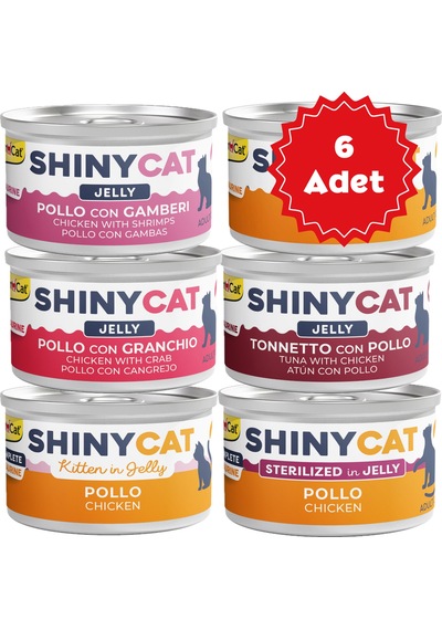 Gimcat Shinycat Jelly Jöle İçinde Tavuklu Karışık Kedi Konserve Maması 70grx6 Adet