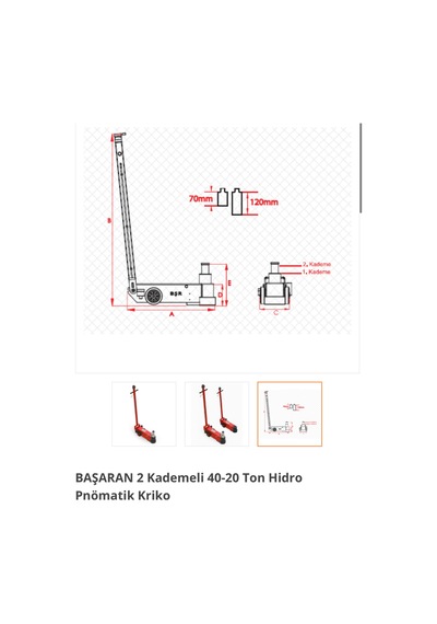 40 Ton 2 Kademeli Havalı Kriko