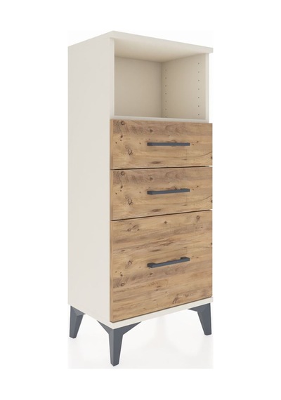 Arges Komodin Tek Raflı 3 Çekmeceli 44x30x106 Aytaşı-çam Aytaşı
