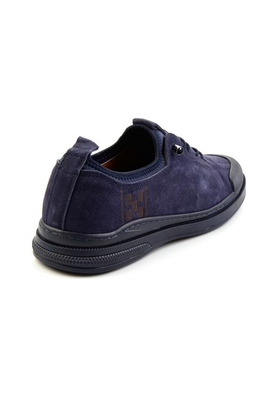 Bambi Lacivert Hakiki Deri Erkek Sneaker E01084240802 Lacivert