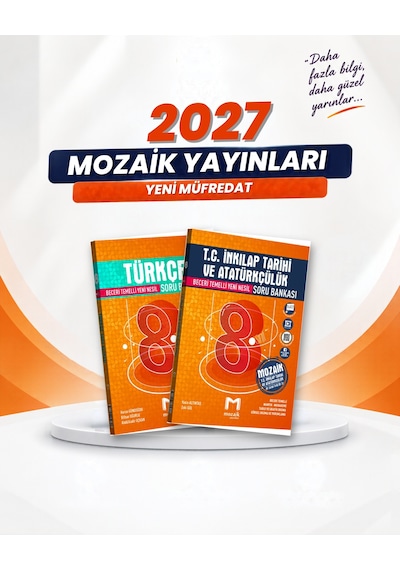 Mozaik Yayınları 8. Sınıf Türkçe-t.c. İnkılap Tarihi Ve Atatürkçülük Soru Bankası Seti 2 Kitap