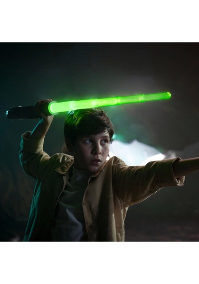 Uzayıp Kısalan Sesli Işıklı Power Saber Işın Kılıcı Yeşil - 90 Cm