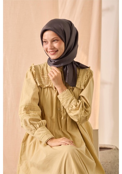 Silk Home Düz Shiny Eşarp 75006-79 füme