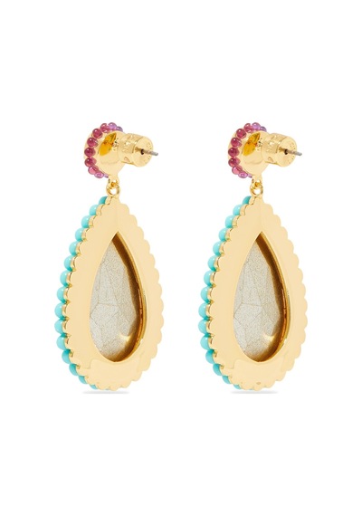 Regency Drop Küpe 3x1 Cm, Renkli Ve Zarif Sallantılı Kadın Küpesi Çok Renkli