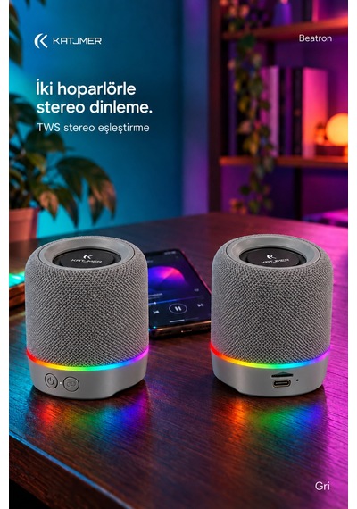 Spbtrn-001 Beatron Manyetik Ayrılabilir Bluetooth 5.4 Hoparlör 2 5 W, Tws, Tf Kart, Işıklı Gümüş