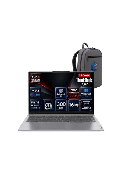 Lenovo ThinkBook 16 G7 ARP 21MW0083TR-RNP09 R7-7735HS 32 GB 512 GB SSD 16" W11P Dizüstü Bilgisayar