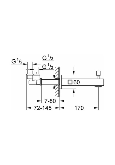 Grohe Eurocube Yön Değiştiricili Çıkış Ucu - 13304000. Krom