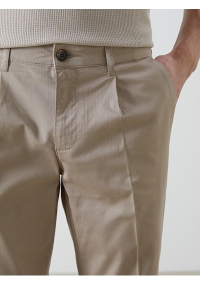Lcwaıkıkı Classic Bej Standart Kalıp Erkek Pileli Chino Pantolon