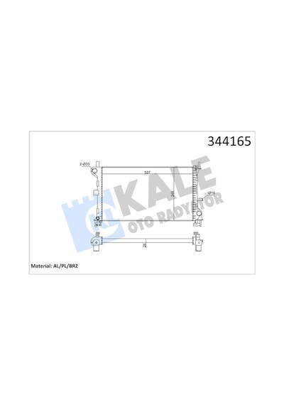 Kale-radyator Su Radyatörü Ford Focus 98 1.6 Zetec 597x348x26 344165 98ab 8005 Dd Df