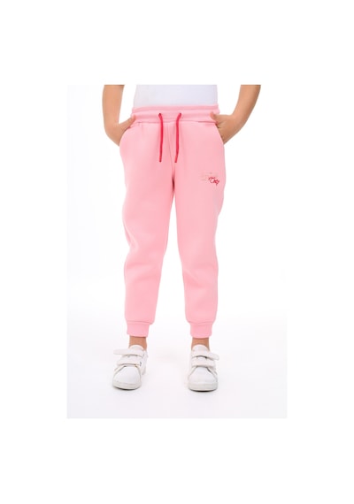 Kız Çocuk Nakış Baskılı Beli Paçası Lastikli Cepli Basic Jogger Eşofman Altı 3 İplik Şardonlu Pembe Kız Çocuk Nakış Baskılı Beli Paçası Lastikli Cepli Basic Jogger Eşofman Altı 3 İplik Şardonlu Pembe