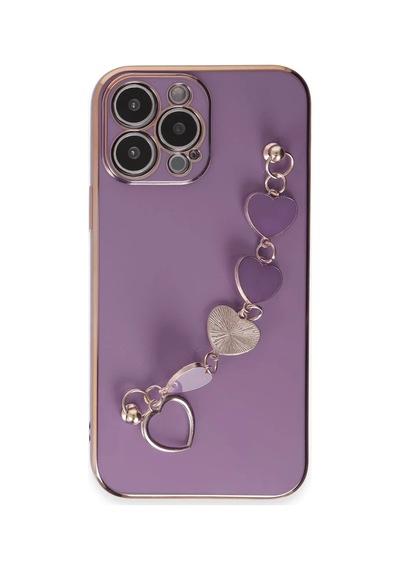 Newface Apple iPhone Uyumlu 13 Pro Kılıf Esila Silikon - Mor Diğer