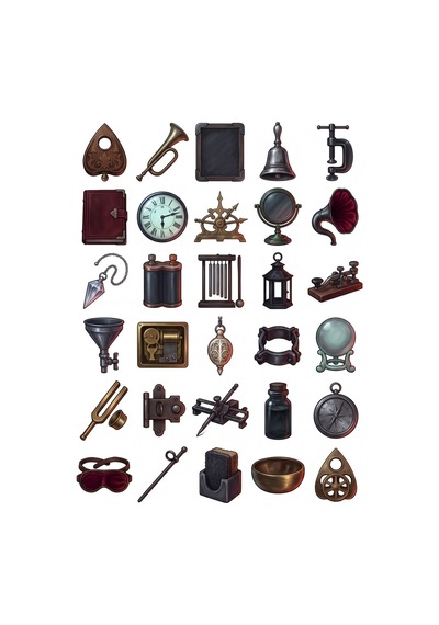 30 Adet Gotik Ruh Çağırma Objeleri Sticker Seti - Laptop, Defter, Ajanda Çok Renkli