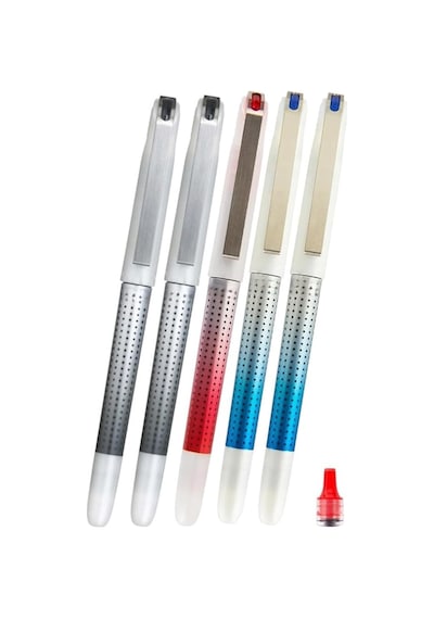 Mavi Siyah Kırmızı Pilot Kalem 5 Adet Uniball Eye Needle 0.7 Mm İğne Uçlu Pilot Kalem Ub-187s İ Tek Renk