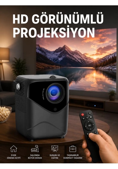 Yüksek Hd Görünümlü Taşınabilir Projeksiyon Cihazı 17617822