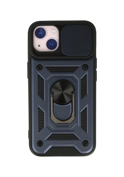 Apple Uyumlu iPhone 15 Uyumlu Kılıf Pars Lens Yüzüklü Silikon - Lacivert