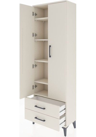 Arges Dolap 5 Raflı 2 Çekmeceli 2 Kapaklı 60x30x182 Aytaşı-ay... Aytaşı